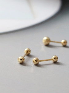 Boucles d'oreilles clous en <span class=keywords><strong>or</strong></span> pur 14 carats - Boules rondes multiformes brillantes en <span class=keywords><strong>or</strong></span> pur avec fermoir à vis pour <span class=keywords><strong>cartilage</strong></span> - Product Image 6