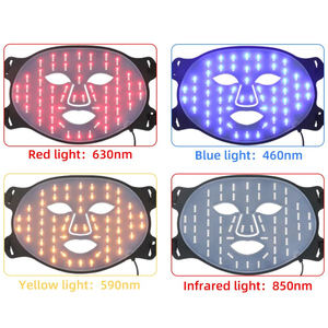 Silicone viso viso maschera luce <span class=keywords><strong>LED</strong></span> rosso terapia 240 pz 460nm 590nm 630nm 850nm <span class=keywords><strong>PDT</strong></span> lampada a infrarossi 4 opzioni di colore noi sollievo dal dolore - Product Image 2