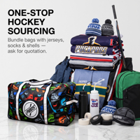 Sac d'équipement de hockey personnalisé PUCKPROS, sac de hockey sur glace, Oxford Ripstop 1680D, impression intégrale sublimée, fabricant