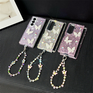 Étui Papillon Bling Bling pour <span class=keywords><strong>Samsung</strong></span> Z Fold 7, <span class=keywords><strong>Coque</strong></span> Antichoc Robuste et Fine <span class=keywords><strong>avec</strong></span> <span class=keywords><strong>Chaîne</strong></span> Strass Scintillante - Product Image 1