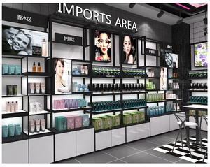 Retail Showroom Display Showcase Cabinet Design Furniture Cosmetics Display Shelf Beauty Supply Store