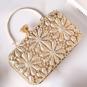 Borse di Lusso Bestseller, Pochette da Cerimonia Intarsiata, Borse da Sera Dorate, Eleganti Borse Argentate con Strass Brillanti - Product Image 2