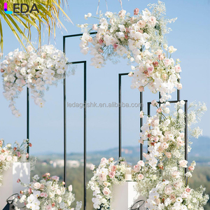 Soporte de fondo cuadrado de metal negro moderno LEDA para decoración de bodas, fiestas y eventos. - Product Image 3