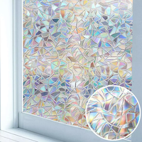 DIY moderno 3D ventana privacidad película Arco Iris ventana se aferra decorativa vitral cubiertas estática no adhesivo apartamento