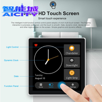 Sheng Qiong 4 İnç 3'lü Sahne Anahtarı Röle Anahtarı 2'si 1 Arada Zigbee Dokunmatik Ekran OLED Ekranlı Akıllı Yaşam Uygulaması Alexa/Google Home