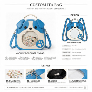 Sac bandoulière pour femme personnalisé en PU transparent avec motif animaux (Panda, Chien), porte-épingles et fermeture éclair, sangle réglable - Product Image 3