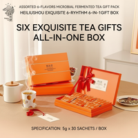 Thé noir Heiliushou Or Fleuri, Thé Noir Eurotium Cristatum Six-en-un, Mélange de Qualité Supérieure, Sachet de Thé Santé 150g Gratuit