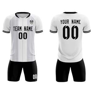 Camisetas/Conjuntos de Fútbol Personalizados con Rayas Clásicas Grises - Product Image 2