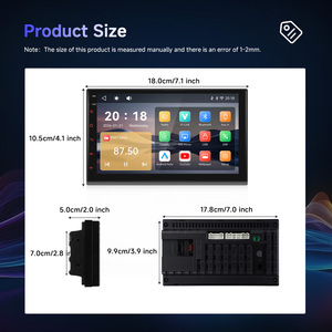 วิทยุติดรถยนต์ Podofo 2 Din 7 นิ้ว รองรับ Wireless CarPlay/Android Auto หน้าจอสัมผัส IPS พร้อมระบบเสียงสเตอริโอ บลูทูธ ควบคุมพวงมาลัย DSP เครื่องเล่น MP5 สำหรับรถยนต์ แบบ OEM โรงงาน - Product Image 5