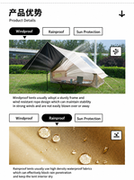 Tente de camping gonflable 6,3 m² avec auvent détachable, colonne d'air en PVC, tissu Oxford 300D, imperméable 3000MM pour le camping, vente en gros