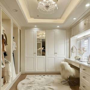 BALOM Custom Whole-House Customization Master <b>Bedroom</b> Modern Luxury Walk-In Closet with <b>Glass</b> Cabinets and Open Hanging Storage - Product Image 4