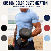 T-shirt de sport pour homme en polyester recyclé et élasthanne, coupe ajustée, séchage rapide, maille respirante, doux pour la peau, compression, personnalisable OEM