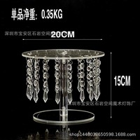Support de gâteau en acrylique transparent de décoration de mariage de partie de pendentif en cristal de conception moderne