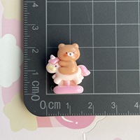 Accessoires de parc d'attractions DIY sur le thème de l'ours de dessin animé : Pièces en résine pour grande roue, carrousel, pinces à cheveux, coques de téléphone, porte-clés, chaussures