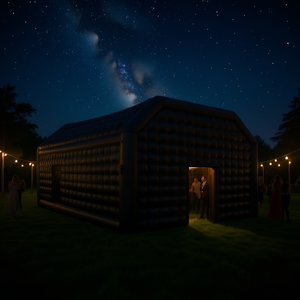 Carpa inflable negra para fiestas de 29.5 x 19.7 x 13.1 pies de apertura rápida para bodas y discotecas, diseño inflable - Product Image 2