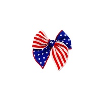Pinces à cheveux 4 juillet en gros, élastiques à cheveux, échantillons, impression de motifs personnalisés, logo, nœuds pour cheveux, nœuds patriotiques, drapeau américain