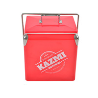 Chariot de transport portable 3-en-1 pour extérieur, petit glacière-réfrigérateur, table de rangement en plastique et métal avec quatre roues