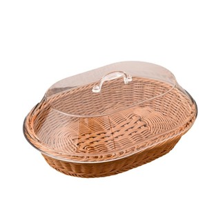 Ménage Légumes Fruits Secs Assiette <span class=keywords><strong>Panier</strong></span> Rectangulaire <span class=keywords><strong>Panier</strong></span> De Rangement Cuisine Alimentaire Pain <span class=keywords><strong>Panier</strong></span> Avec Couvercle - Product Image 1
