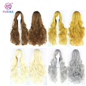 Peluca de <span class=keywords><strong>cosplay</strong></span> sintética de fibra de alta temperatura, cabello largo y ondulado, varios colores, <span class=keywords><strong>barato</strong></span> - Product Image 3