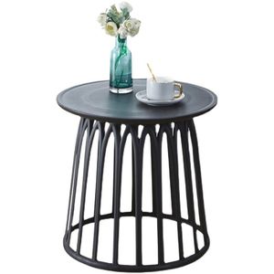 Escritorio y taburete de té de plástico redondo versátil de arte nórdico de diseño creativo para habitación de apartamento pequeño esquina jardín al aire libre - Product Image 3