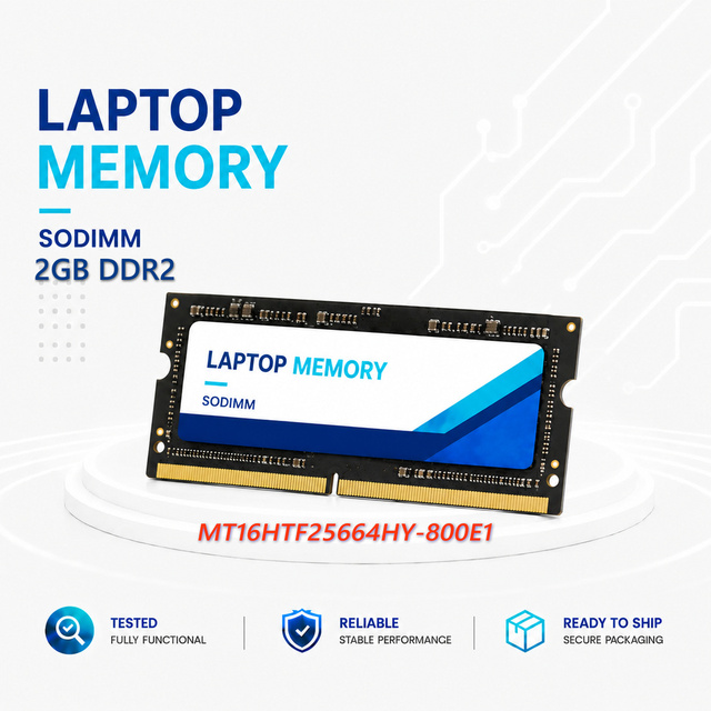 Used 2GB DDR2 800Mhz Memory SO-DIMM 200pin PC2-6400S 800MHz MT16HTF25664HY-800E1 Laptop