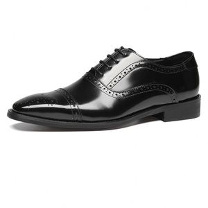 Latest Business Formal Stylish Brogue Men's Shoes With Pointed <b>Toes</b> Men Korean Style Trendy Leather Shoes Versatile Men Shoes - Product Image 4
