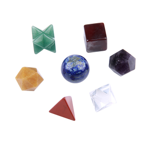 Juego de 7 piedras preciosas naturales, Aventurina verde, Geometría Sagrada, sólido platónico - Product Image 6