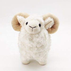 Peluche Mouton Bouclé <span class=keywords><strong>à</strong></span> Grandes Cornes, Jouet en Peluche Doux et Moelleux - Product Image 3