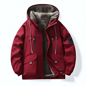 Chaqueta de Invierno para <span class=keywords><strong>Hombre</strong></span>, Forrada de Forro Polar, Gruesa, de Marca, con <span class=keywords><strong>Capucha</strong></span>, Holgada y Cálida - Product Image 5