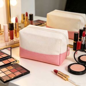 Canvas Cosmetic <b>Large</b> Capacity Travel Makeup Pouch Zipper Closure for Toiletries Coins Toiletry Organizer <b>Bag</b> - Product Image 1