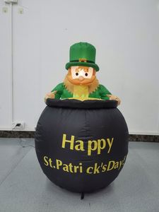 Décoration de fête à thème de fêtes et festivals, intérieur et extérieur, Leprechaun gonflable assis de 1,2 m pour la Saint-Patrick, pour décorations de jardin - Product Image 2
