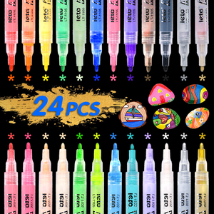 Set di 24 Colori Leto per Pittura Acrilica a Base d'Acqua, <span class=keywords><strong>Pennarelli</strong></span> Colorati per Bambini per Dipingere su Roccia, Legno, Ceramica e Tessuto - Product Image 2