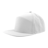 Casquettes de golf personnalisées avec logo, 7 panneaux, visière plate, séchage rapide, respirantes, imperméables, perforées au laser, à fermeture snapback