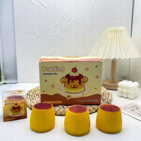 Vente en gros usine : Jouet sensoriel anti-stress à presser, en forme de boule de pudding au caramel et de bloc de construction, avec son croquant et simulation de boulette de maïs, sensation de chaleur