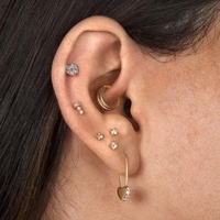 Bijoux quotidiens Gemnel prix abordable en argent sterling 925 plaqué or 14K, épingle de sûreté cœur d'amour