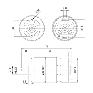 RS650 맞춤형 고속 18V 21100RPM 135.61W 마이크로 브러시드 <span class=keywords><strong>DC</strong></span> 모터 (자동차, 스마트 홈 및 팬용) - Product Image 5
