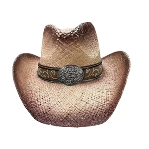 Chapéu de cowboy de palha com logotipo Chapéu de surf salva-vidas de praia com impressão Chapéus de cowboy salva-vidas de verão por atacado