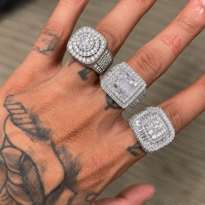 Custom Name Block Iced Out Hip Hop <strong>Ring</strong> S925 Sterling <strong>Silver</strong> with Gold Plating Moissanite <strong>Ring</strong> Chunky Rapper <strong>Statement</strong> <strong>Ring</strong> - Product Image 3