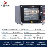 Four à air chaud polyvalent 220V 4.5kW 60 litres avec 4 plateaux pour pâtisseries danoises, gâteaux de lune, hot-dogs, saucisses et fruits