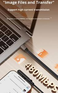 Cable de Carga Rápida Tipo-C <span class=keywords><strong>a</strong></span> Tipo-C PD de 240W, Diseño en Ángulo, 1.5m de Longitud, Compatible con Auriculares y Cámara, Cobre Puro, Éxito en <span class=keywords><strong>TikTok</strong></span> - Product Image 5