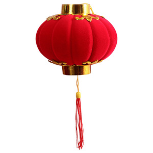 Linternas Pequeñas Redondas de Plástico Flocado, Decoraciones de Año Nuevo para Interiores y Exteriores, Luces Colgantes para Bodas, Guirnaldas de Linternas Rojas - Product Image 3