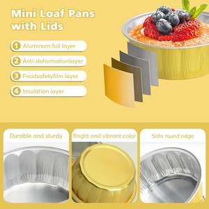 Molde desechable de papel de aluminio impreso para postres y repostería, con tapa selladora, apto para hornear en horno, grado alimenticio, OEM Ok - Product Image 3