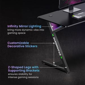 Bureau de jeu GMD14-1 LED <span class=keywords><strong>Infinity</strong></span> Light pour ordinateur de jeu PC Pro Meilleure <span class=keywords><strong>table</strong></span> de jeu - Product Image 3