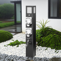 Enchufe de Extensión Estilo Americano 110V/240V, 2 Tomas de Corriente, IP66 Impermeable, Pedestal de Acero Inoxidable para Uso en Exteriores, Tamaño Personalizado