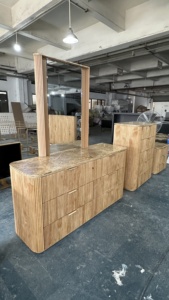 Meubles de chambre à coucher en chêne, taille king, 5 pièces, ensembles complets de chambre à coucher, lit queen en bois avec rangement - Product Image 5