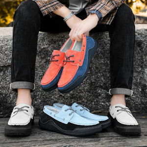 Chaussures <span class=keywords><strong>bateau</strong></span> pour hommes, mocassins de conduite, chaussures plates en faux daim de vache et nubuck, basses à lacets, faites à la main, légères, à talon plat, pour la marche et les affaires - Product Image 6