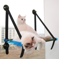 Lit-hamac pliable en feutre de bois pour chat en acrylique, motif solide, nid suspendu, ventouse, lit fenêtre pour animal de compagnie avec un design élégant
