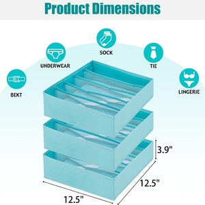 <span class=keywords><strong>Armoire</strong></span> tiroir chaussettes sous-vêtements soutien-gorge boîte de rangement placard pliable Jeans maison organisateur - Product Image 2