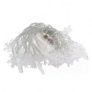 Guirnalda de Luces LED 3M con Diseño de Copos de Nieve, Luces Decorativas a Pilas, Color Blanco Cálido, Carcasa de PVC, para Año Nuevo, San Valentín, Navidad - Product Image 4