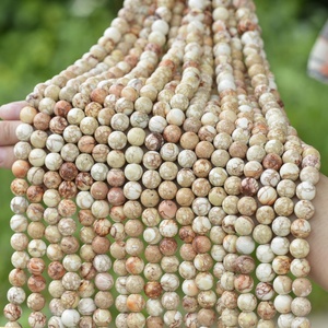 Cliobeads cuentas sueltas de piedras preciosas naturales de 6mm 8mm, perlas redondas de jaspe de impresión de sedimentos marinos multicolor mezclados para la fabricación de collares - Product Image 5